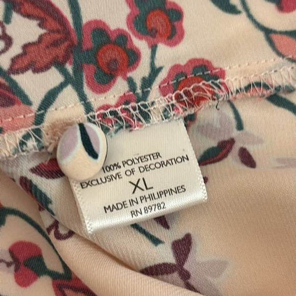 JOSIE NATORI 2-Piece Sleepwear Set cami & capri floral pajama set pink red Sz XL - Picture 10 of 17